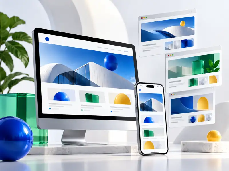 Illustrative website creation workspace